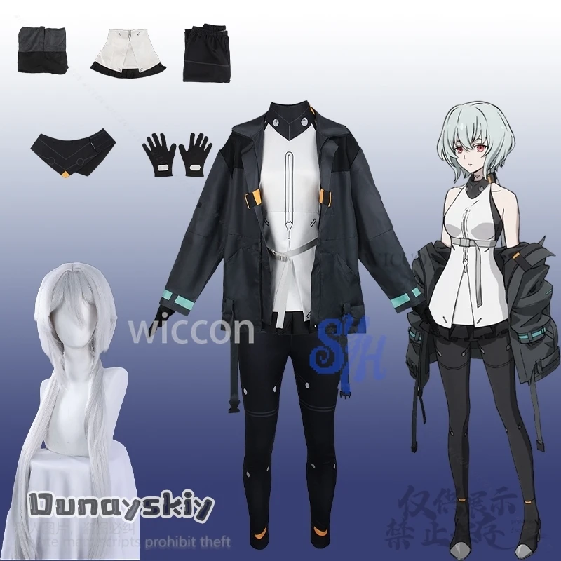 

Noir Cosplay Synduality Anime Costume Punk Black Coat Pants Y2K Girls Fashion Halloween Christmas Carnival Party Cos Disguise