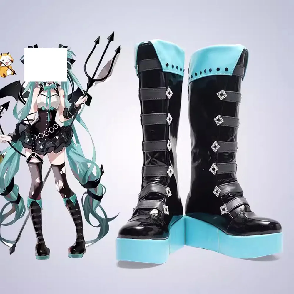 Rascal Mikuu Cosplay Shoes Villains Role Play Faux Leather Boots Support Customization Based on Images 170CM Weapons and props