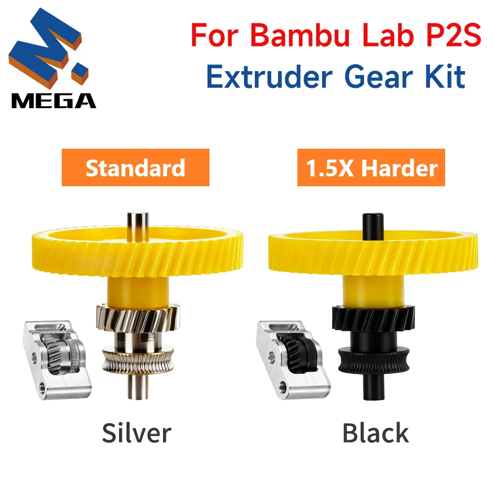 Kit d'engrenages d'extrudeuse pour Bambu Lab P2S, engrenage en acier trempé avec placage nickel intégré, accessoires pour Bambulab P2S, pièces d'imprimante 3D