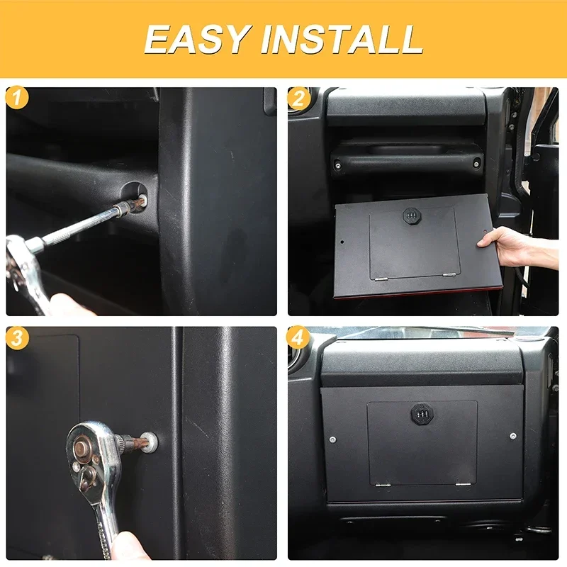 For Land Rover Defender 90 110 2004-2018 Car Co-pilot dashboard Storage Privacy Password Lock Security Safe Box Car accessories