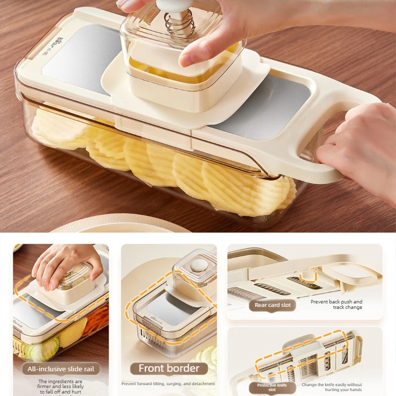 Vegetable Slicer 5 Blade Stain - Mandoline Slicer Guard recension och pris