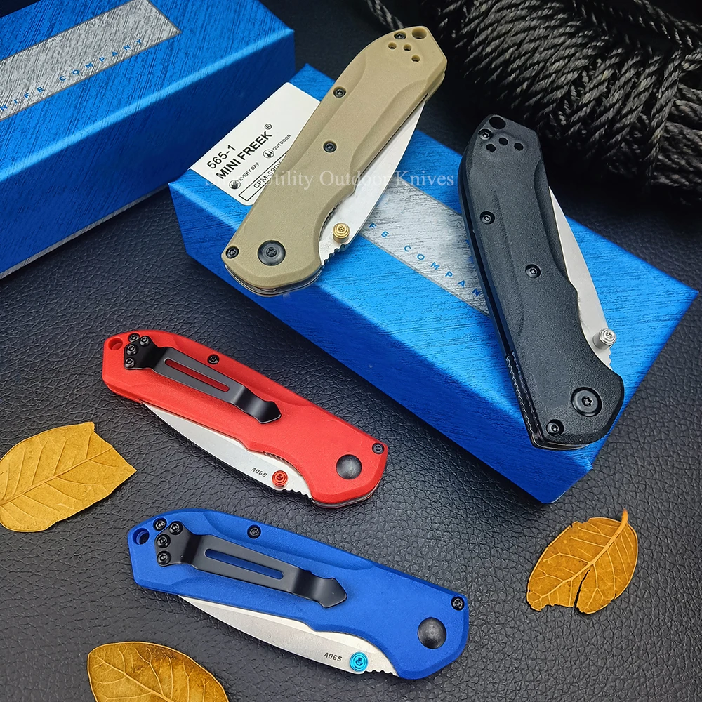 8 Colors BM Mini 565 EDC Knife Outdoor Survival Folding Knife Nylon Fiber Handle Pocketknives Hunting Camping Jackknife