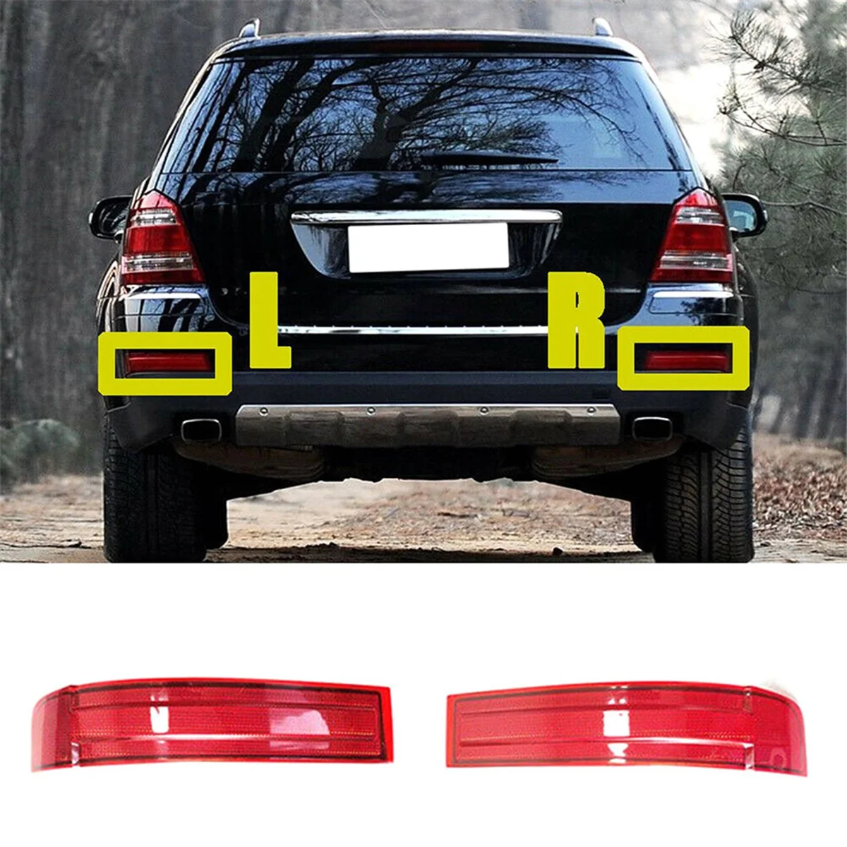 For Mercedes-Benz X164 GL320 GL450 GL550 2007-2009 Rear Bumper Reflector Light Warn Light 1648201174