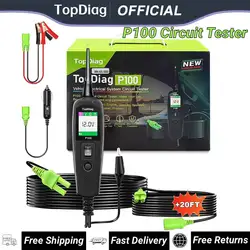 JDiag-Testeur de circuit automobile P100, détecteur de tension de voiture, système électrique, kit de sonde, AC, DC, 12V, 24V, outil de diagnostic de voiture