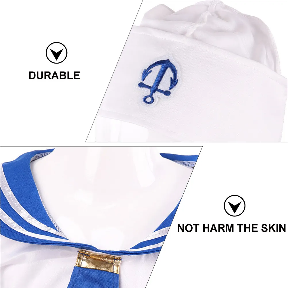 1 Set Kids Sailor Uniform Costume For Boys Comfortable Durable Performance Party Cosplay Outfit Stage Show Masquerade Banquet