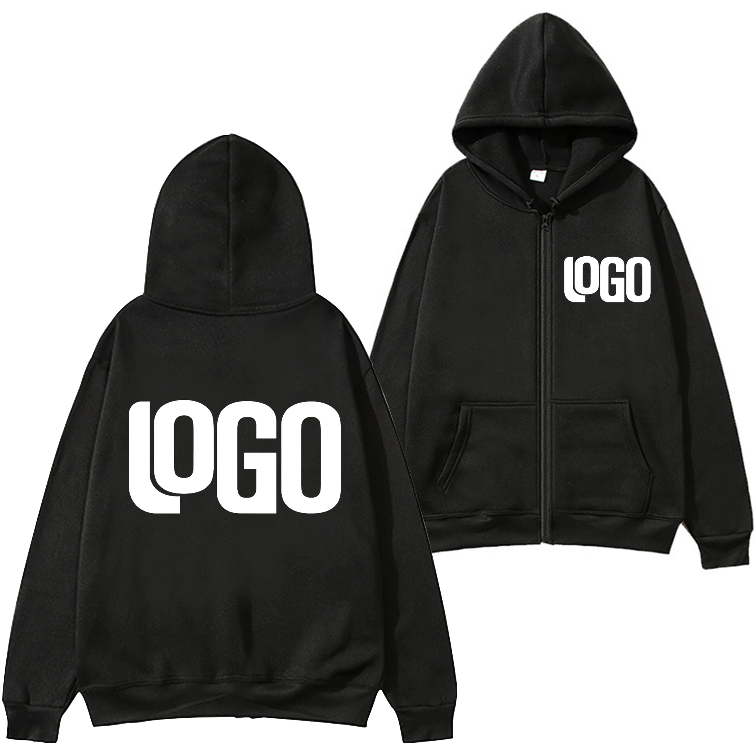 Zipper Hooded Cardigan Sweatshirt Jacket, New Fashion, Anytime, Anywhere Design Brand Logo/Custom Image Replication