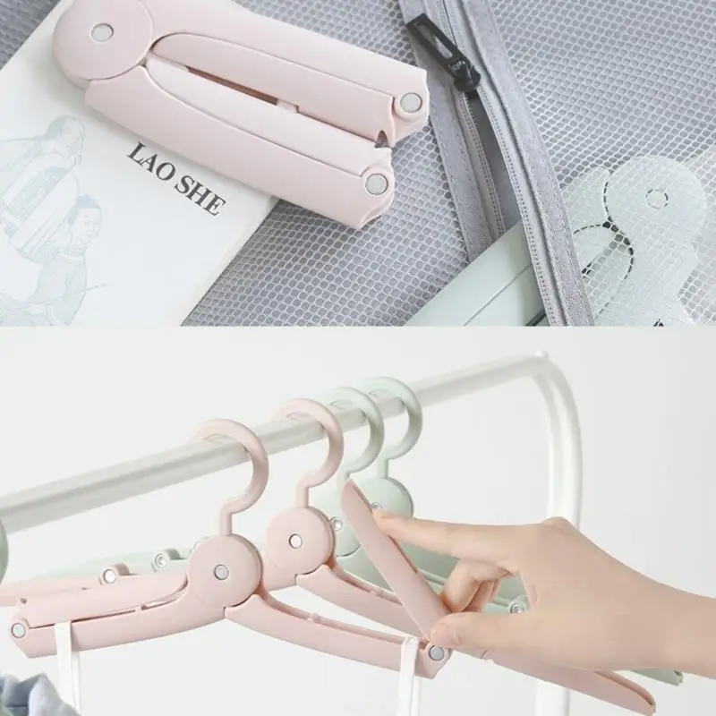 1pcs Mini Hangers For Clothes Folding Telescopic Portable Clothes Drying Rack Save Wardrobe Space Organizer Travel Storage