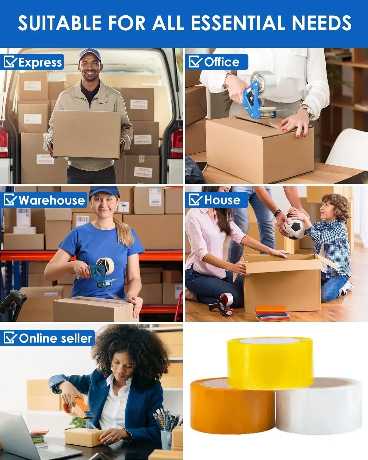 ความหนืดเทปกาวใสกล่องเทปปิดผนึกกล่องกระดาษ DIY เทปยึดยึดเทปกาวใส