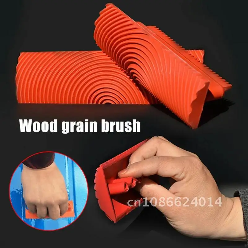 

2 Pieces DIY Wood Grain Painting Tool Imitation Wall Texture Roller Brush Rubber Wood Graining Paint Brush Home Decor