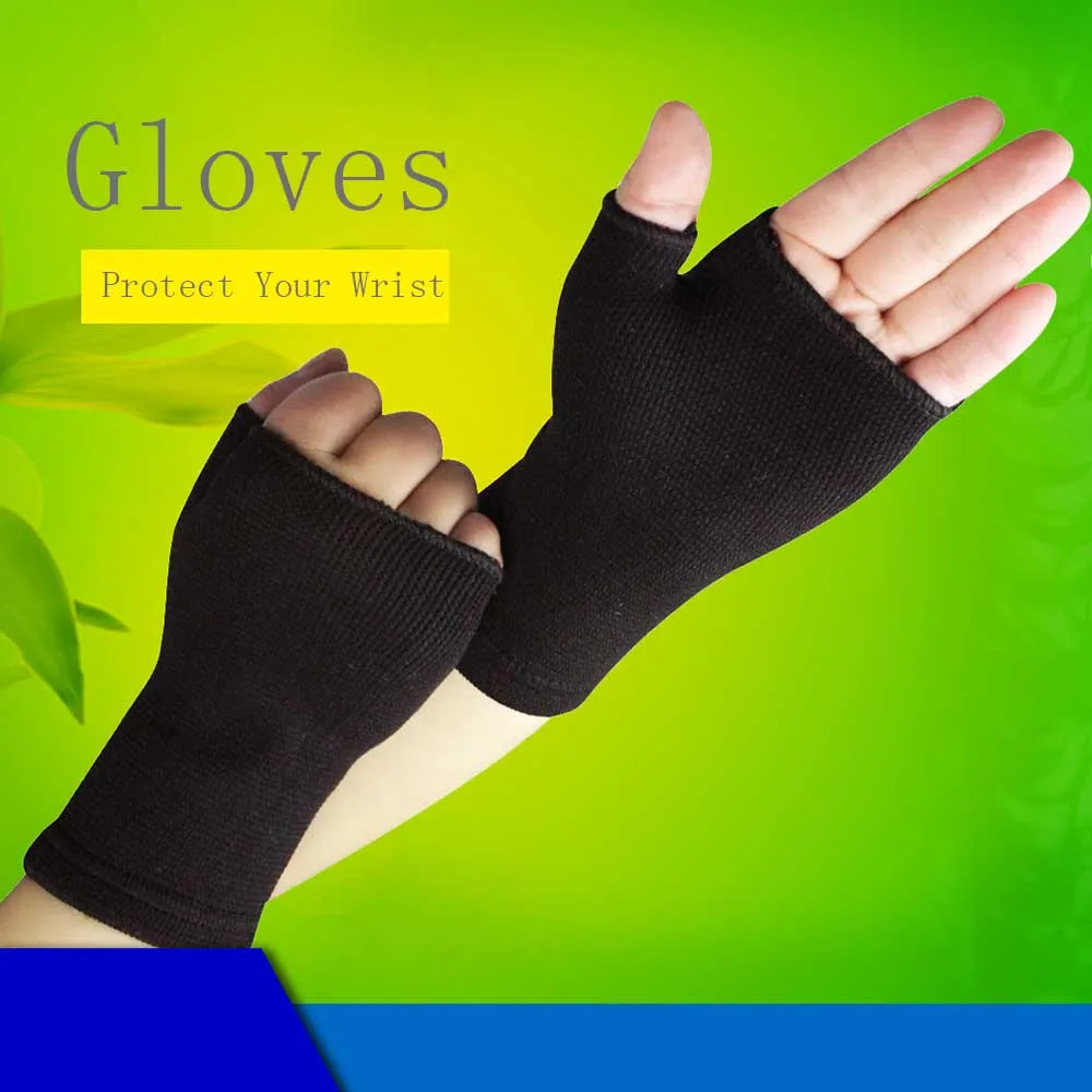 Driving Arthritis Brace Support Ventilate Wrist Supports Latex Wrist Guard Gloves Fingerless Gloves Elastic Writting Mitten
