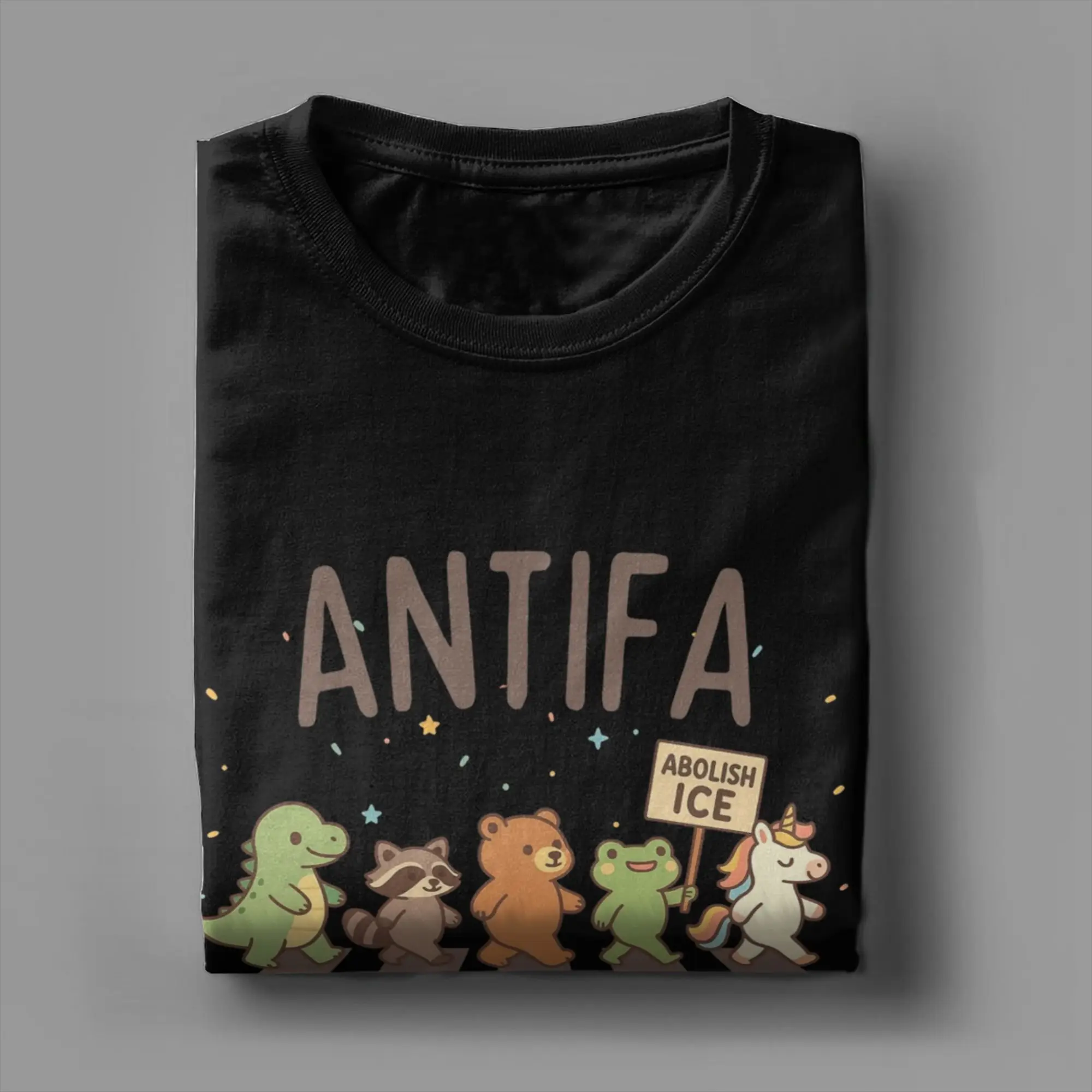 Anti Ice Abolish ICE T-Shirt Men Round Neck Cotton T Shirt  Short Sleeve Tees Plus Size Clothing view 4