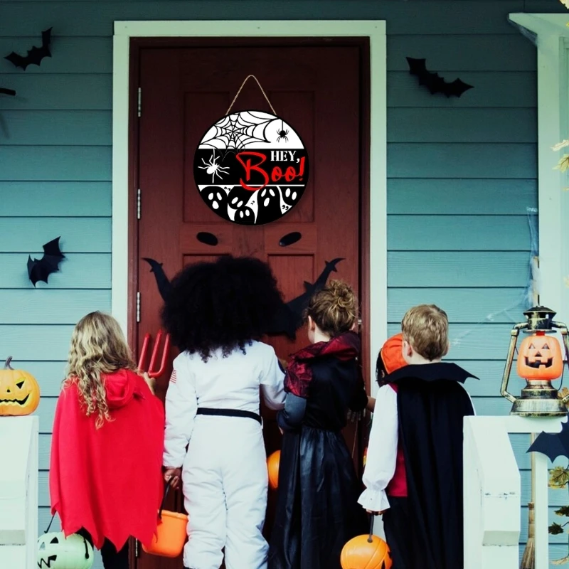 Chủ Đề Halloween 8Inch Hoa Văn Quái Gỗ Ký Cho Tường Nhà Cửa Trước Mầu Thả Con Tàu