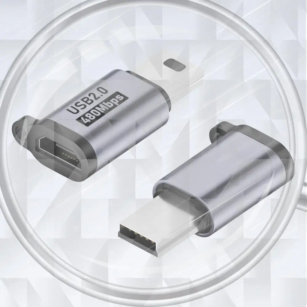 

2Pcs Type C Female To Micro USB Male Converter 480Mbps Micro USB Female To Type C/Mini USB Connector 18W for Phone/Tablet/PC