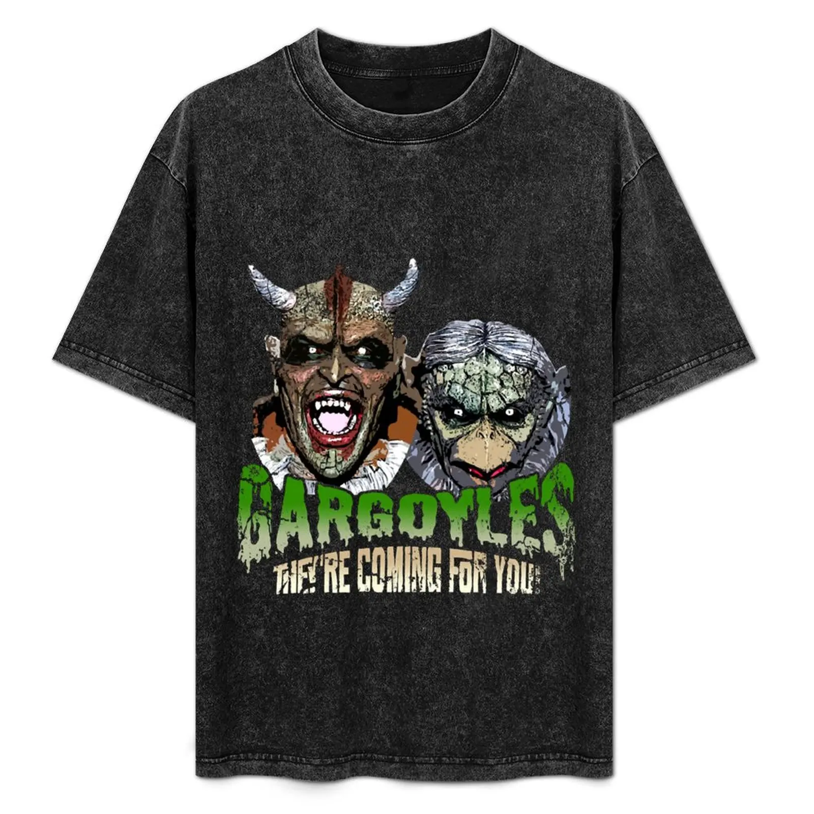 

Gargoyles 1972, distressed T-Shirt plain plus size tops men t shirts high quality