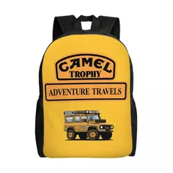Custom Camel Trophy Defender 110 Backpacks  Water Resistant College School Motorcycles Moto Yellow Bag Printing Bookbags
