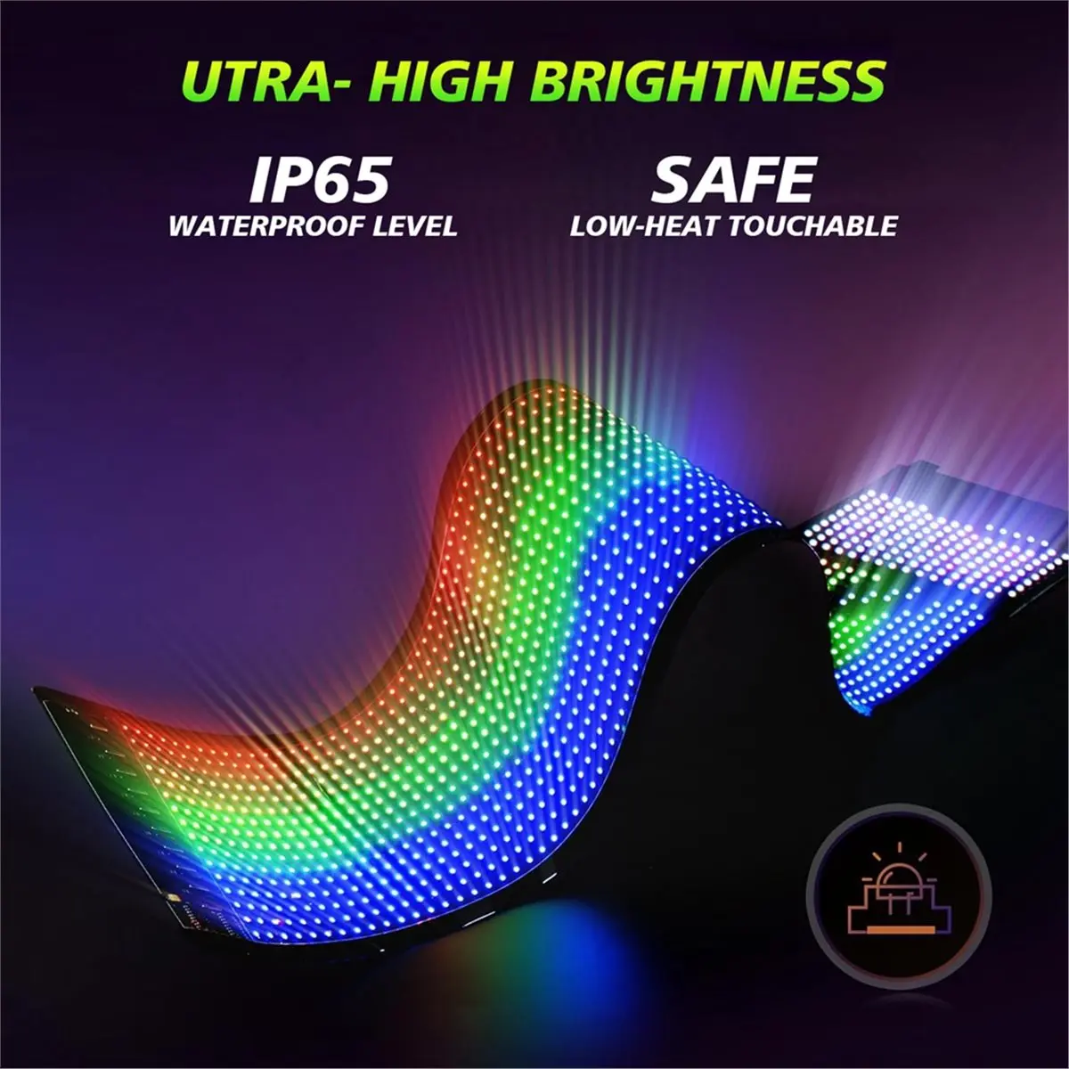Happy New-  Scrolling LED Signs, 23.4 X 4.7 Inch Flexible Custom USB 5V Bluetooth APP Control Programmable LED Sign for Car Home