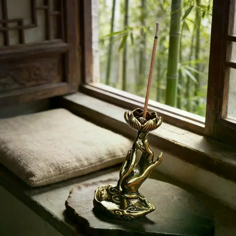 Alloy Backflow Incense Burner Mini Bergamot Waterfall Incense Sticks Holder Incense Cone Stand For Home Office Decor