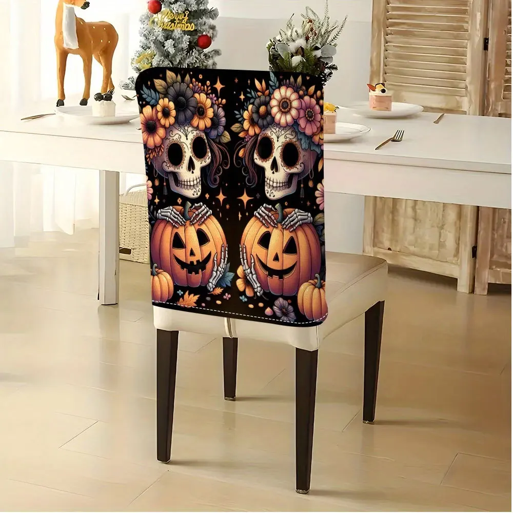 VIKAMA 3D Christmas Xmas Tree Rustic Wood Chair Covers 2/4/6 PCS for Non Slip Washable Easy Fit Holiday Party Home Decor