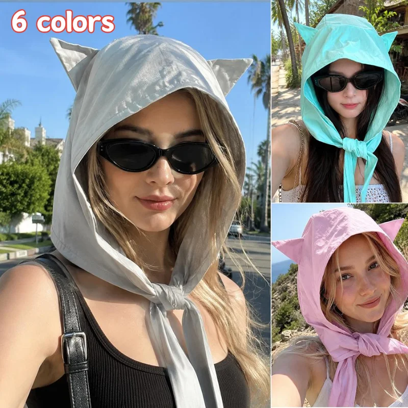 NEW Summer Fisherman Hat with Strap Soft Breathable Quick-Dry Cute Ear Design Sunshade Caps for Summer Beach Fishing Hiking