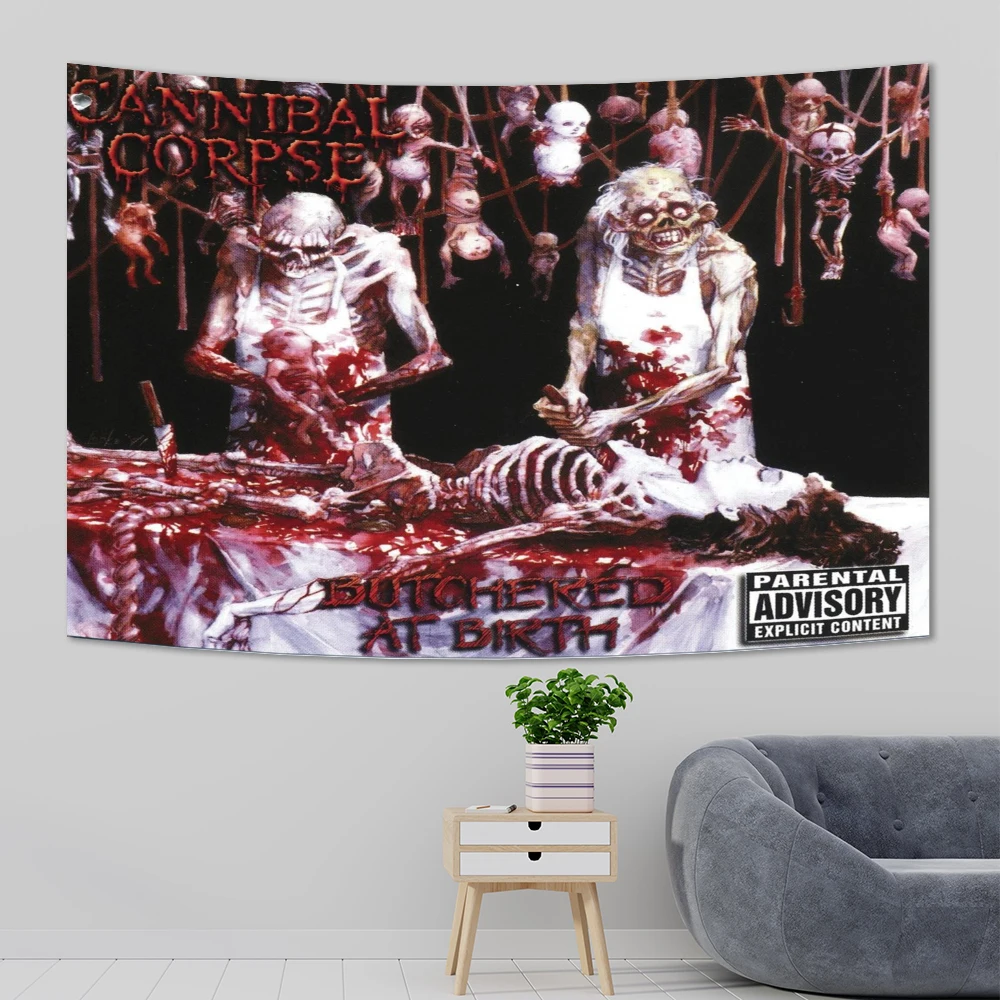 Cannibal Corpses hippie Retro Tapestry Home Decor Aesthetic Wall Hanging Bedroom Domitory Background Cloth Birthday Gift kpop