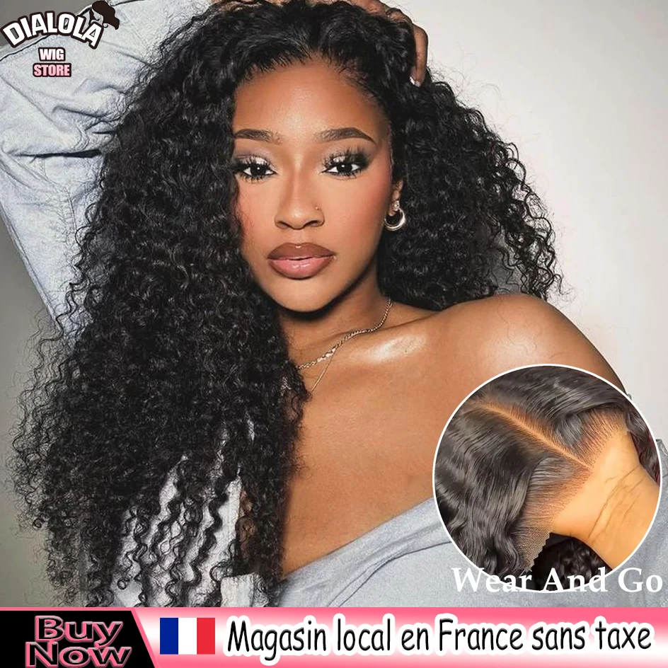 Perruques Lace Frontal Deep Wave HD 13x6 Densité 250, Prêtes à Porter, 40 Pouces, Cheveux Humains Bouclés, Perruques Lace Front Water Wave 13x4 en Cheveux Humains Vierges Brésiliens Transparentes pour