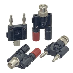 BNC Male Female to 2X 4mm Dual Banana Female Male Socket Binding Post RF Coax Coaxial Splitter Connector BNC Banana Adapter