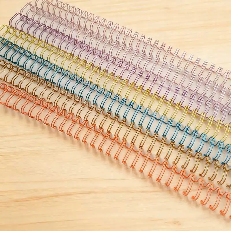 100PCS/LOT Colorful Gold A4 3:1 Pitch 9.5-14.3mm Metal OY Double Coil Double Loop Wire Calendar Binding Comb Bindiing Wire Rings