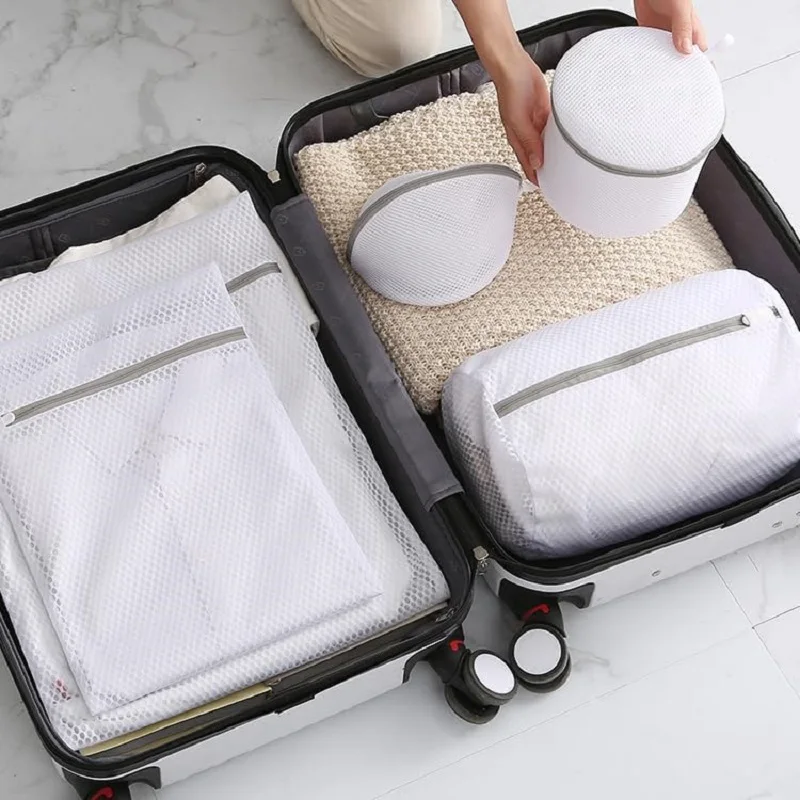 Wäschesack Haushalt Feinmaschige Kleidung Reinigung Organizer Beutel Wiederverwendbare Waschmaschinen Mesh Polyester Wäsche Organizer Tasche – Detail 5
