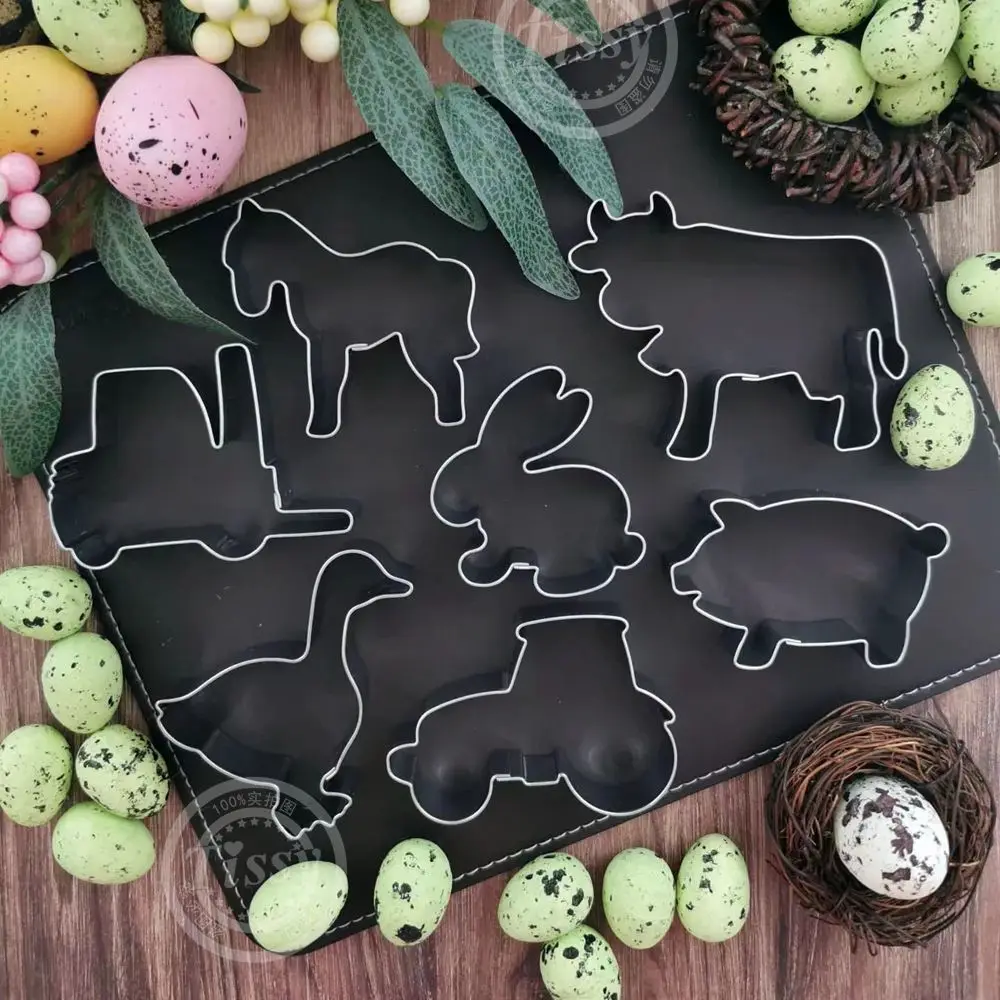 1pc Stainless Steel Farm Animal Cookies Mold Horse Duck Dog Sheep Biscuit Cutter Mold Kids Farm Animal Party DIY Biscuit Supply