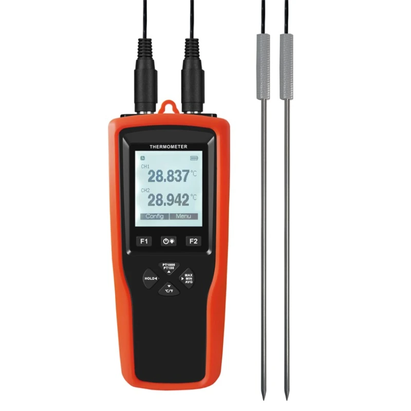 YET-720 Multi-point calibration 2 Channels PT100 and PT1000 Probe Temperature Measuring Thermometer