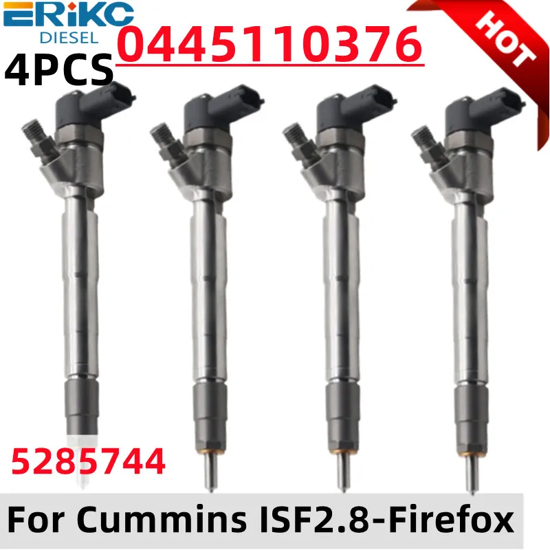 4PCS 0445110376 OEM 5285744  0 445 110 376 Diessel Car Fuel Injector For BOSCH Cummins ISF2.8-Firefox High Quality Injector