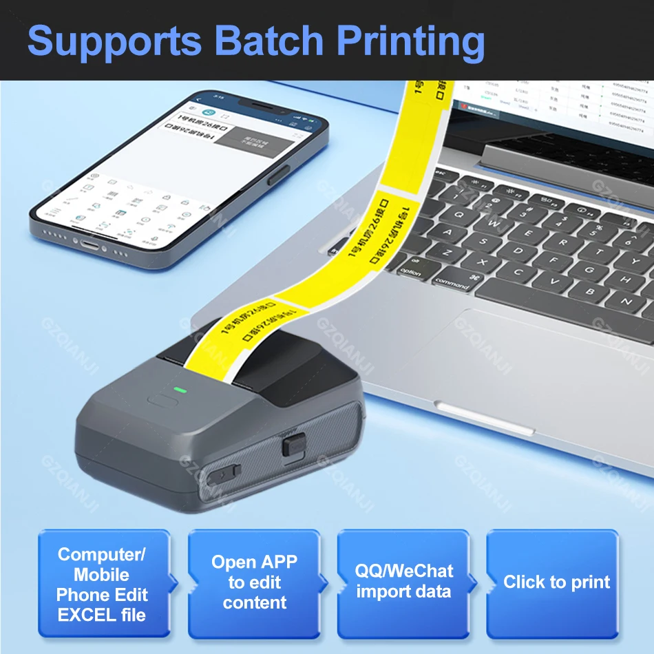 P2 etiket makinesi taşınabilir cep termal yazıcı Bluetooth 15-55mm kağıt rulolar kendinden yapışkanlı yapışkanlı etiketleme makinesi ev kullanımı
