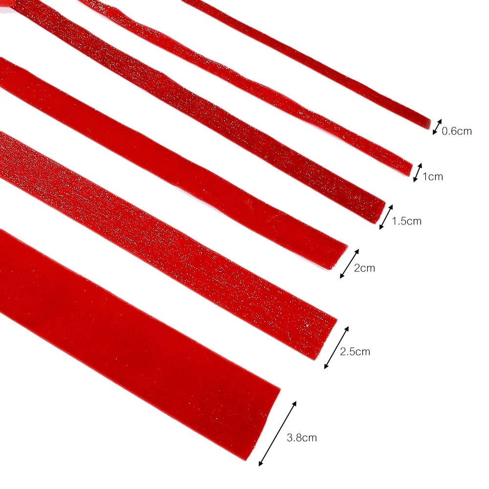 1 m/rolka boże narodzenie brokat czerwony aksamitna wstążka nowy rok dekoracji DIY Shimmer aksamitna wstążka na pakowanie prezentów Garland odzież