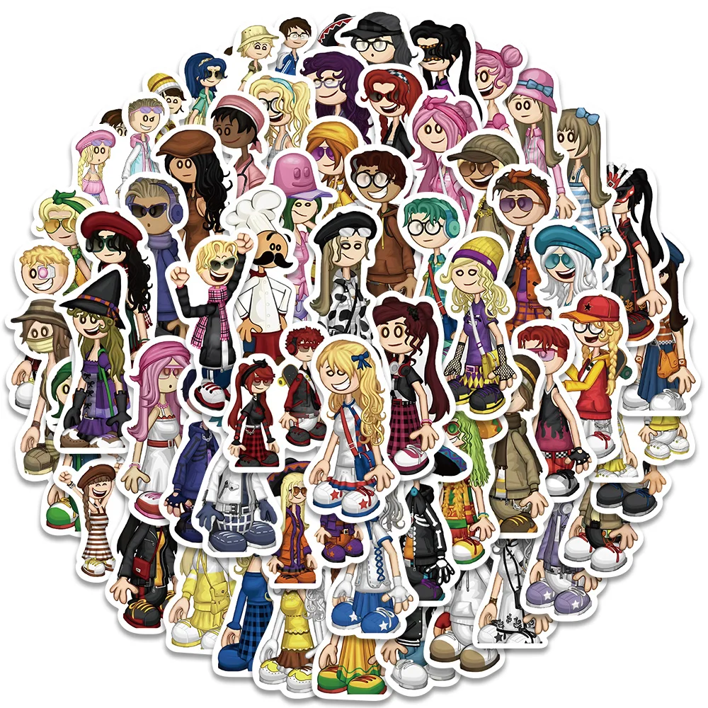 62pcs Funny Cartoon Game Papa Burgeria Anime Stickers per Laptop chitarra bagagli telefono impermeabile Graffiti decalcomanie in vinile