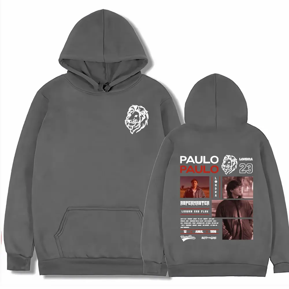 مغني الراب باولو لوندرا هومرون الجرافيك هودي الرجال النساء الهيب هوب خمر بلوزات فضفاضة عالية الجودة عادية كنزة بغطاء رأس من الصوف البلوز