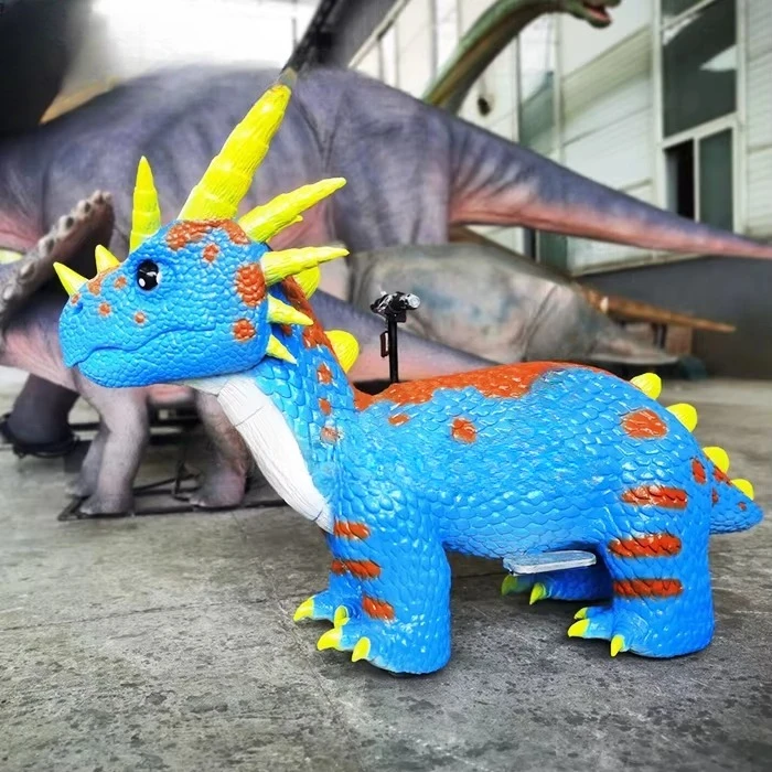 Handmade cute little ride battery operation indoor amusement park model remote control children's dinosaur ride