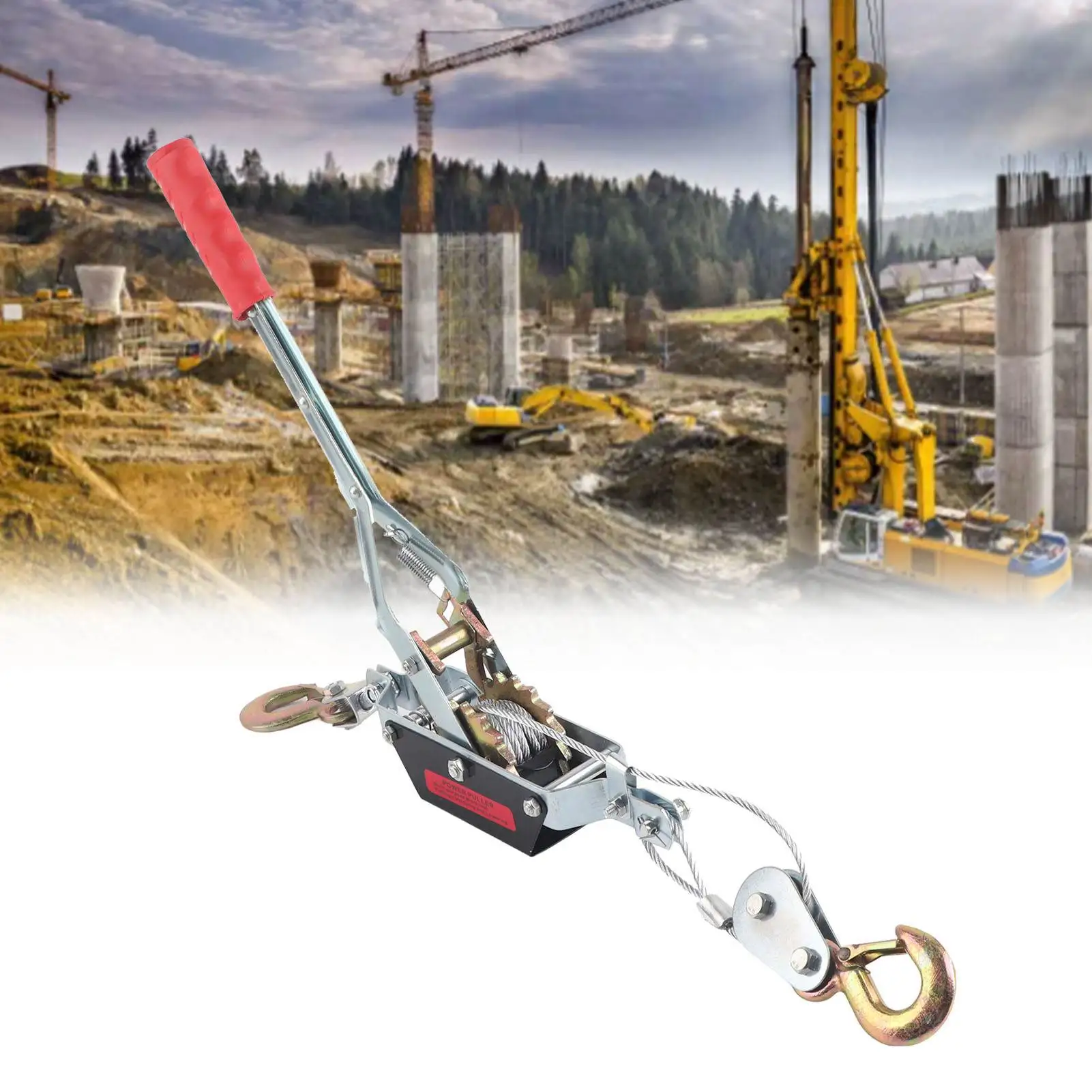 Multi-Functional Double-Hook Tensioner - Wire Rope Puller, Tightener, Tractor, Binding Tool, Manual Hoist Tensioner