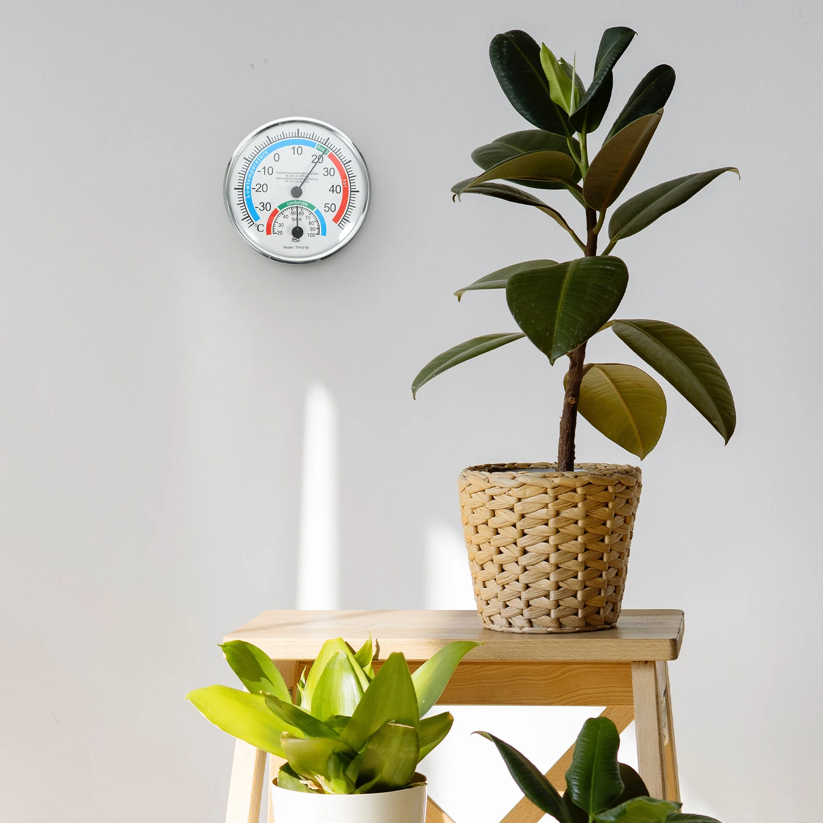 

2 in 1 Temperature Humidity Gauge ABS Material Clear Scale Indoor Outdoor Thermometer Patio Decorative Wall Hang