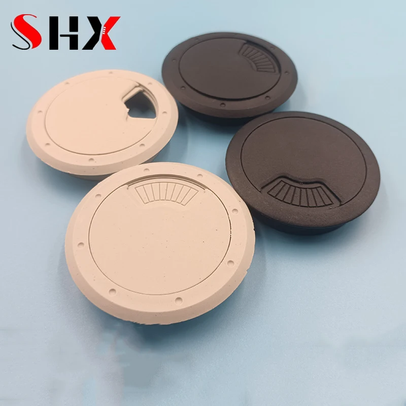 6080mm Computer Grommet Desk Table Plastic Cable Hole Cover PC Computer Desk Classic Round Wire Tidy Grommet