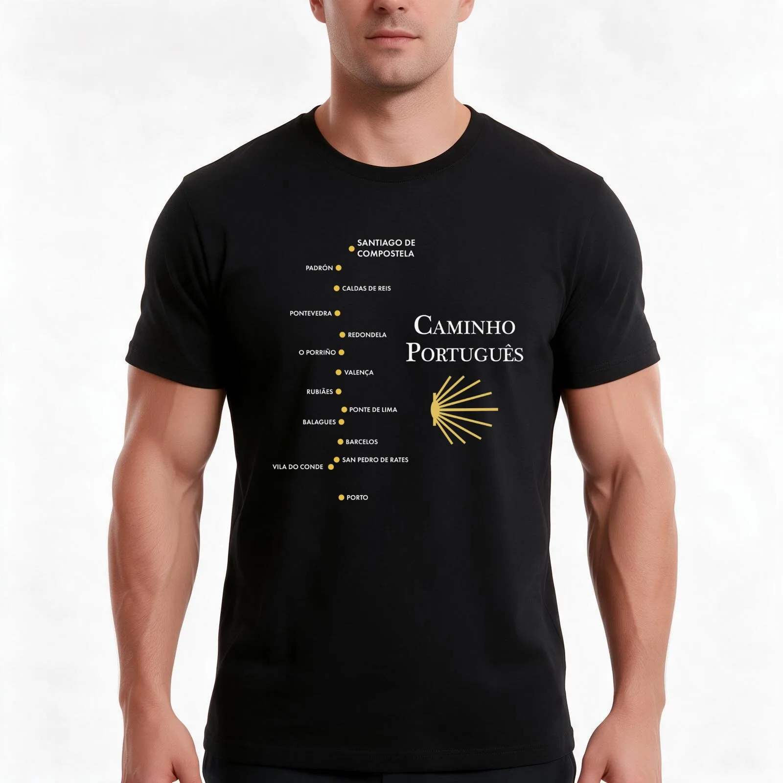 Customizable Camino Português Items T-Shirt, Summer Casual Cotton Tee, Oversized Streetwear Tops, Vintage Graphic Print