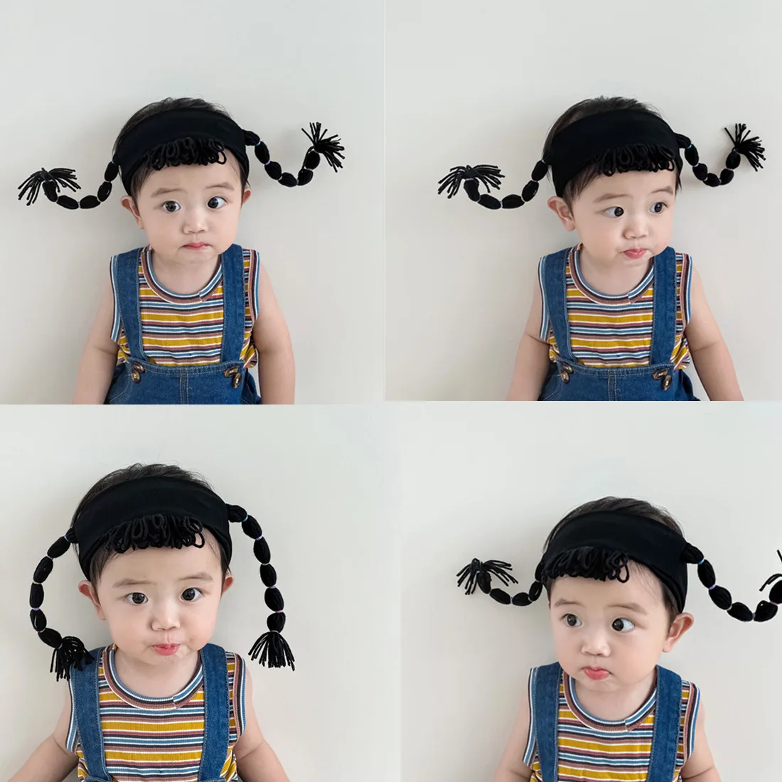 Çocuklar için bebek peruk örgülü bantlar büküm Hairbands el yapımı kafa çember saç bantları Styling şapkalar aksesuarları hediye