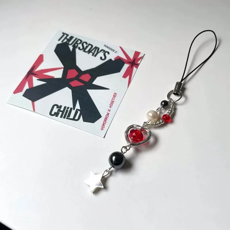 Handmade txt thursday's child inspired beaded phone charm pendant | phone strap Y2K handmade