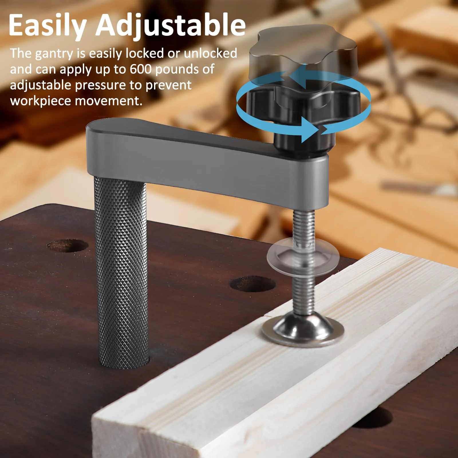 

2Pcs Adjustable Bench Desktop Clip Portable Carpenter Tool Bench Clamp Woodworking Fast Clamp One Hand Operation Dog Hole Clamp