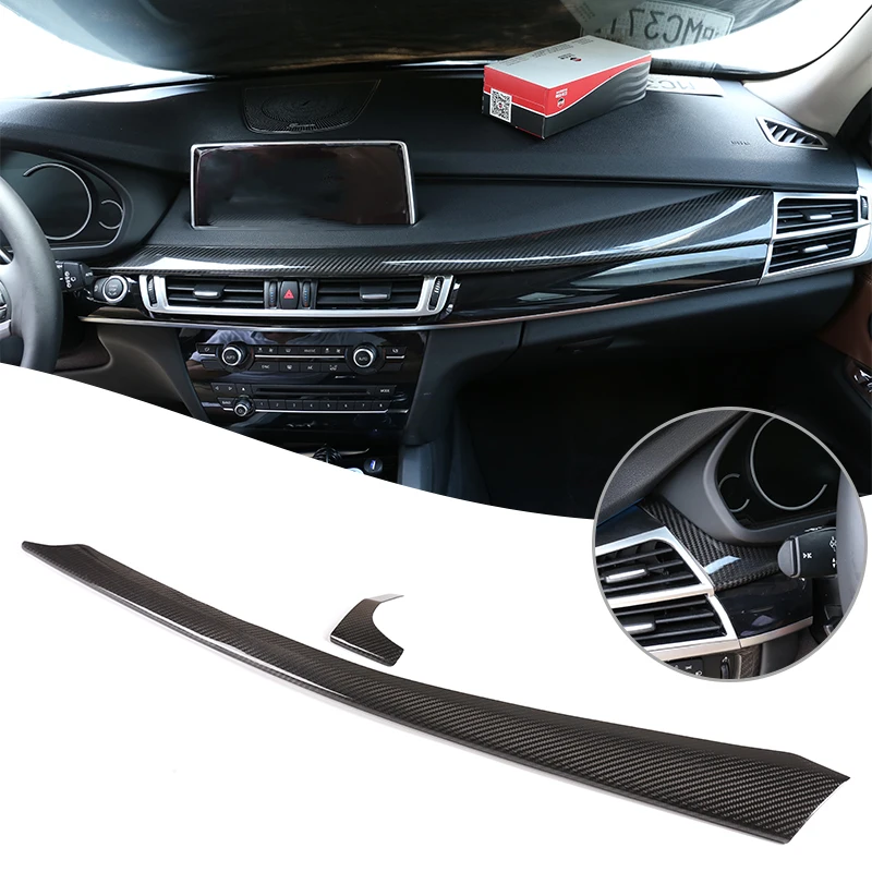 Für BMW X5 F15 X6 F16 2014-2018 Real Carbon Fiber Auto Innen Dashboard Dekoration Panel Auto Aufkleber Zubehör LHD 2 stücke