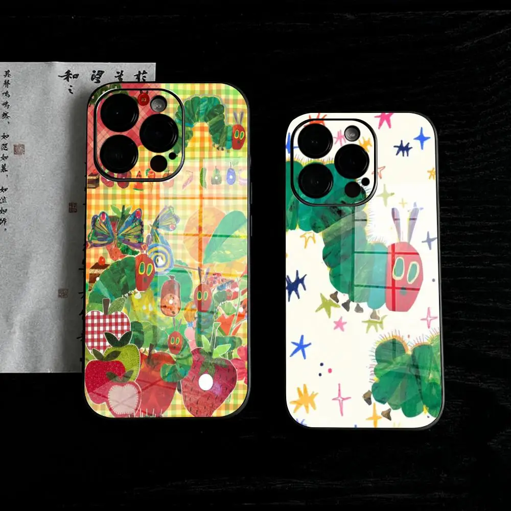 

The Very Hungry Caterpillar Phone Case For IPhone 17 Air 16 15 14 13 12 11 Pro Max X Precision Holes Anti-fall Glass PC Cover