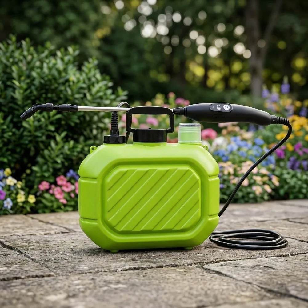 Electric 5L Garden Sprayer 1.32 Gallon Compact Design for Battery Powered Portability in Residential and Commercial Use