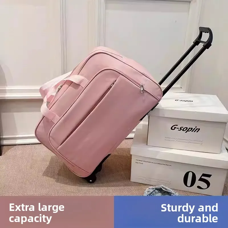 

Модная дорожная сумка из ткани Оксфорд на колесиках, вместительная сумка для коротких поездок, для студентов, отправляющихся в школу, сумка для хранения вещей в общежитии