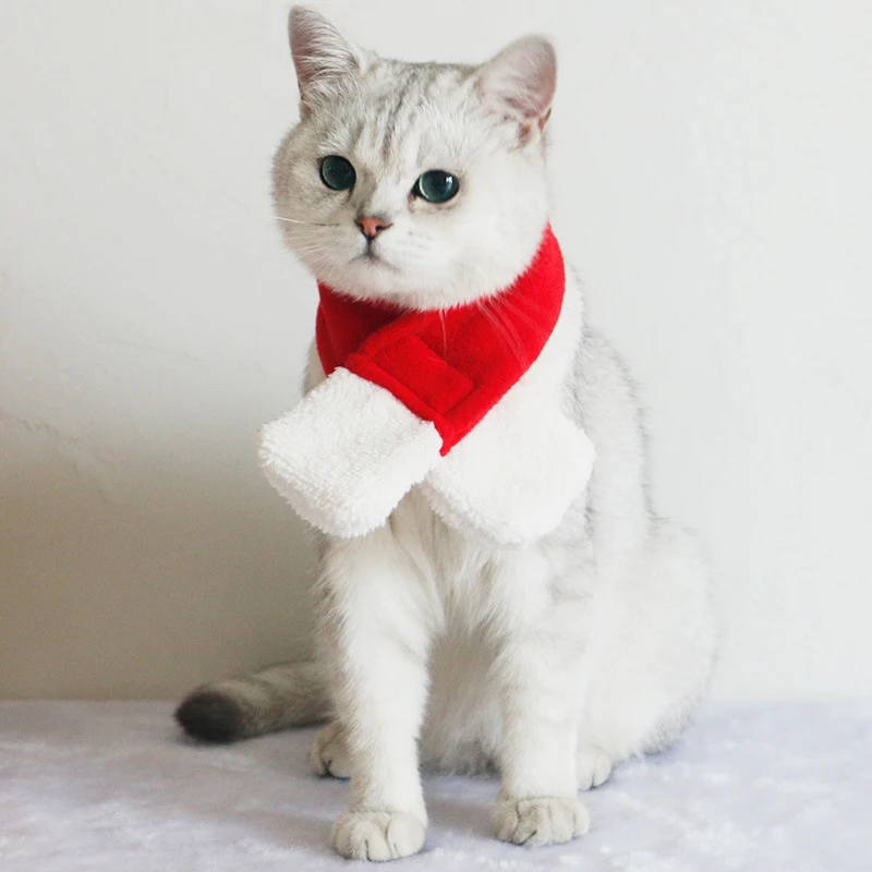 Christmas Cat Costume Santa Elk Cosplay Dog Pet Scarf Hat Crown Headband Cat Accessories Holiday Party Dress Up Supplies Gift