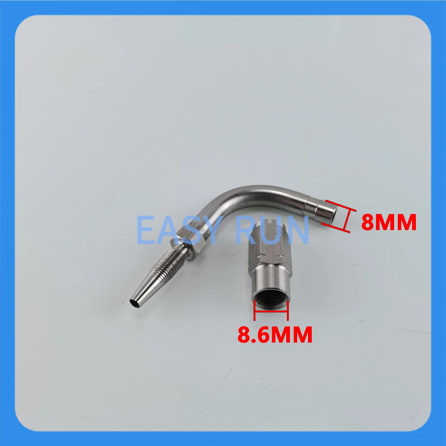 Stainless Steel Material Hydraulic Hose And Fittings 8.6*4.2 8MM With Slot Right Angle 90 Degree Fittings