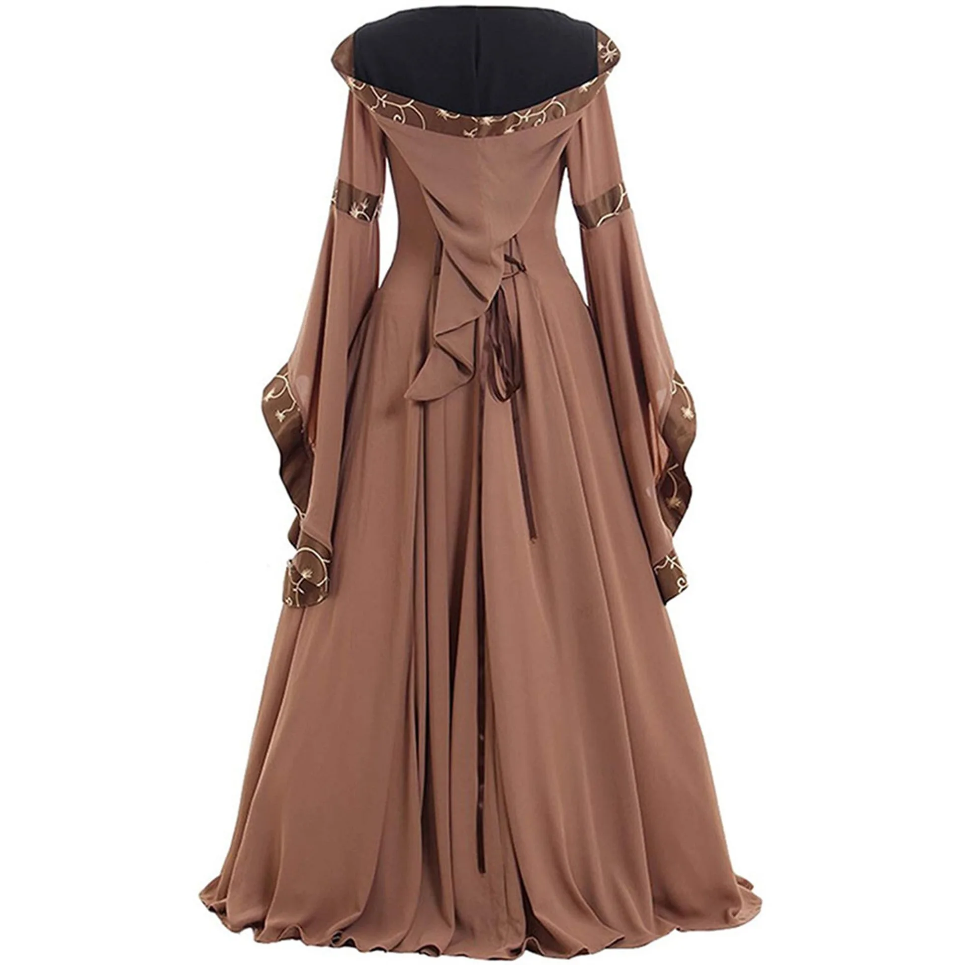 Women  Medieval Dress Cosplay Costume Renaissance Gothic Hooded Long Dress Women Retro Steampunk Fancy Party Dresss Halloween